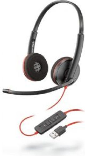 Plantronics Blackwire C3220 Stereofonisch Hoofdband Zwart, Rood