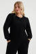 WE Fashion Curve sweater met plooien zwart