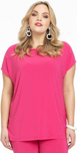 Yoek basic T-shirt van travelstof DOLCE roze