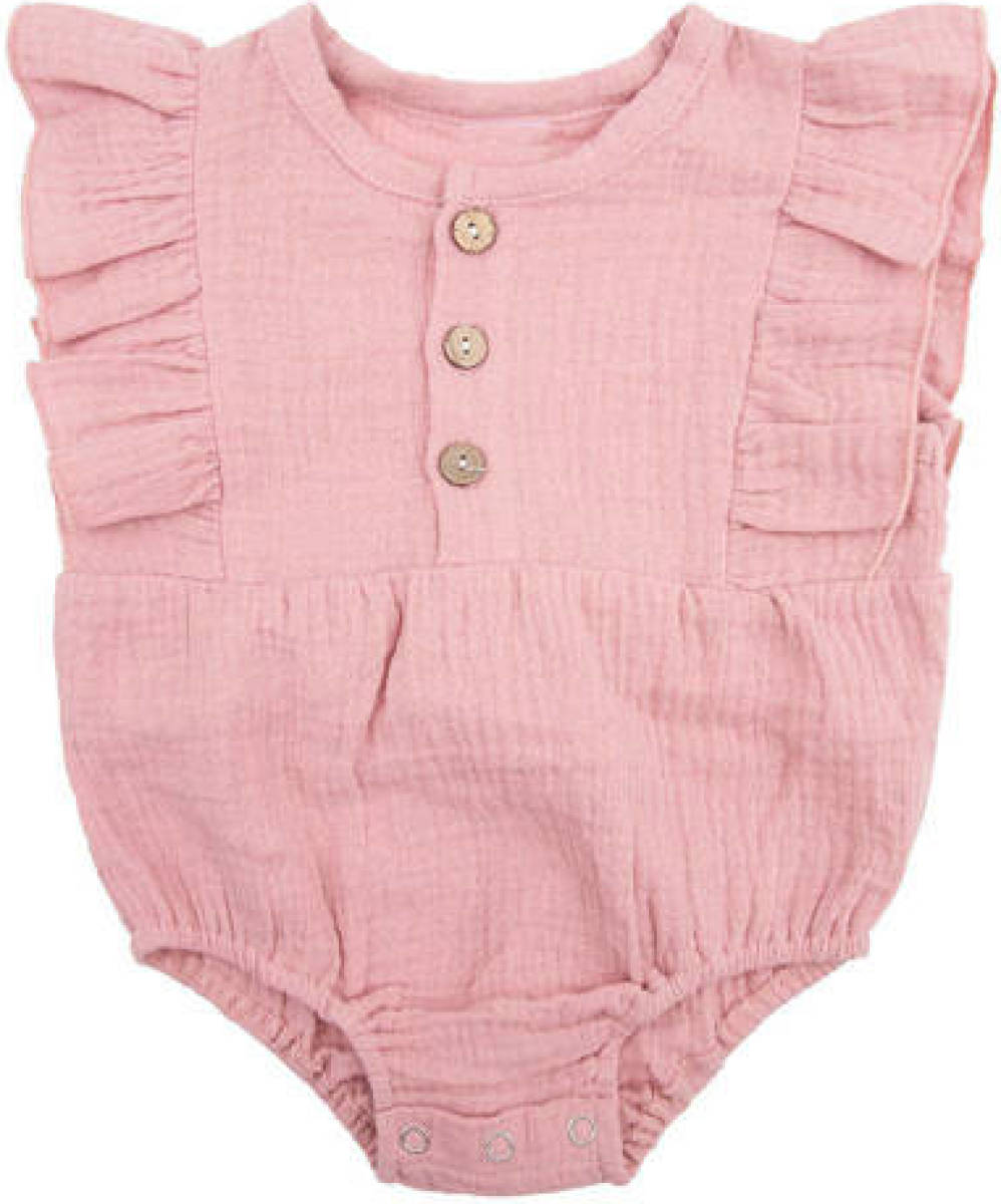 Little Indians romper met ruches roze