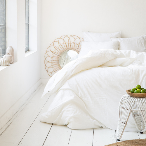 Manilla Stone Washed - Wit 1-persoons (140 x 200/220 cm + 1 kussensloop)
