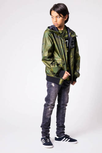 CoolCat Junior zomerjas Jeremy CB met camouflageprint groen