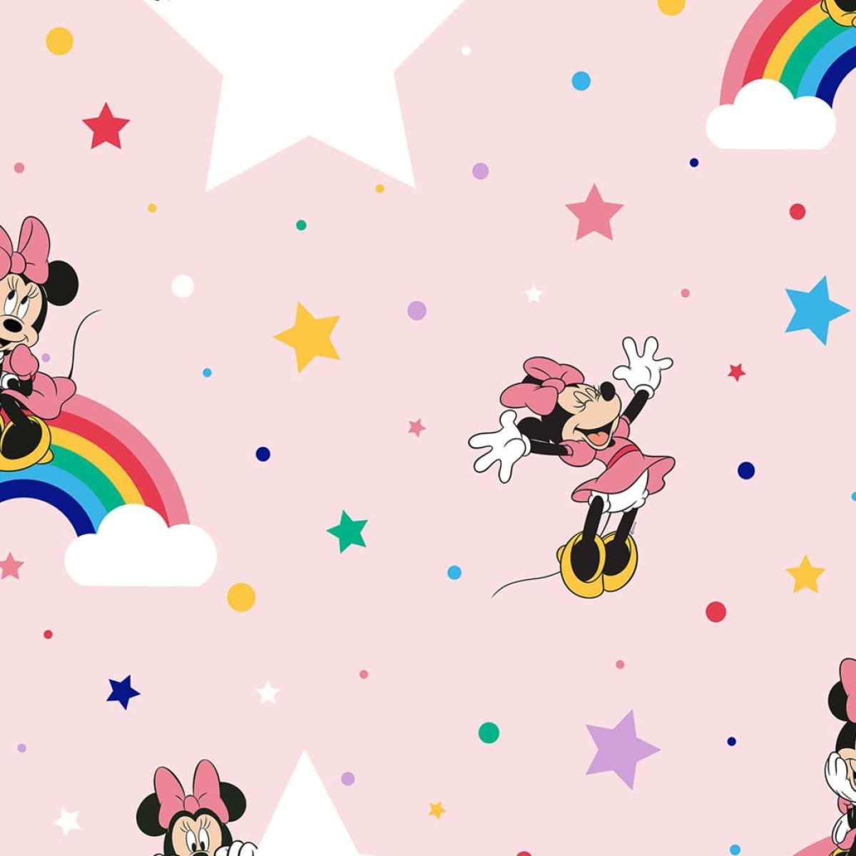 Kids at Home Behang Rainbow Minnie roze