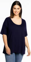 Yoek basic jersey A-lijn T-shirt VISCOSE donkerblauw