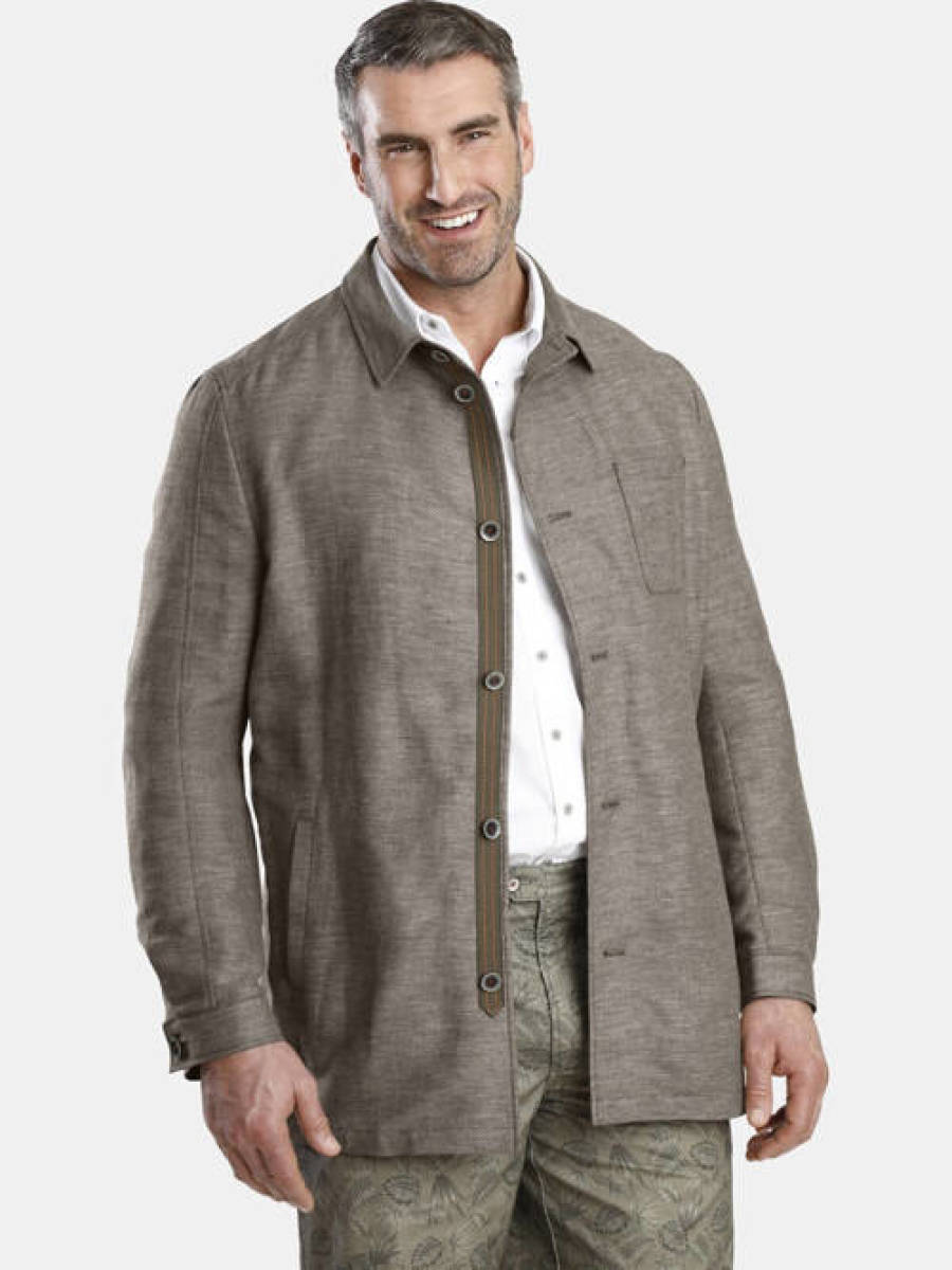 Charles Colby oversized overshirt SIR EDUARD Plus Size bruin