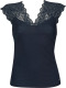 Morgan ribgebreide top met kant donkerblauw