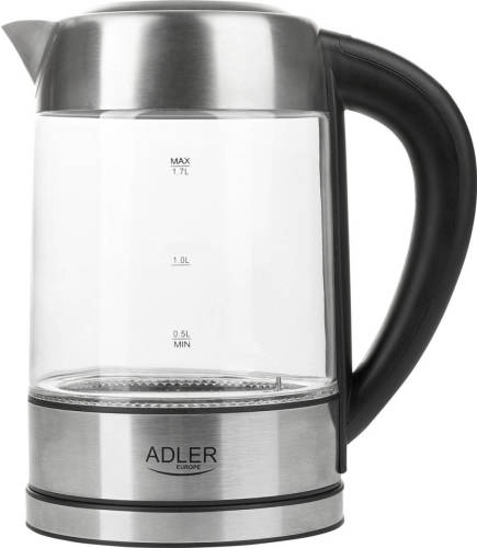 Adler AD 1247 NEW waterkoker 1,7 l Hazelnoot, Roestvrijstaal, Transparant 2200 W
