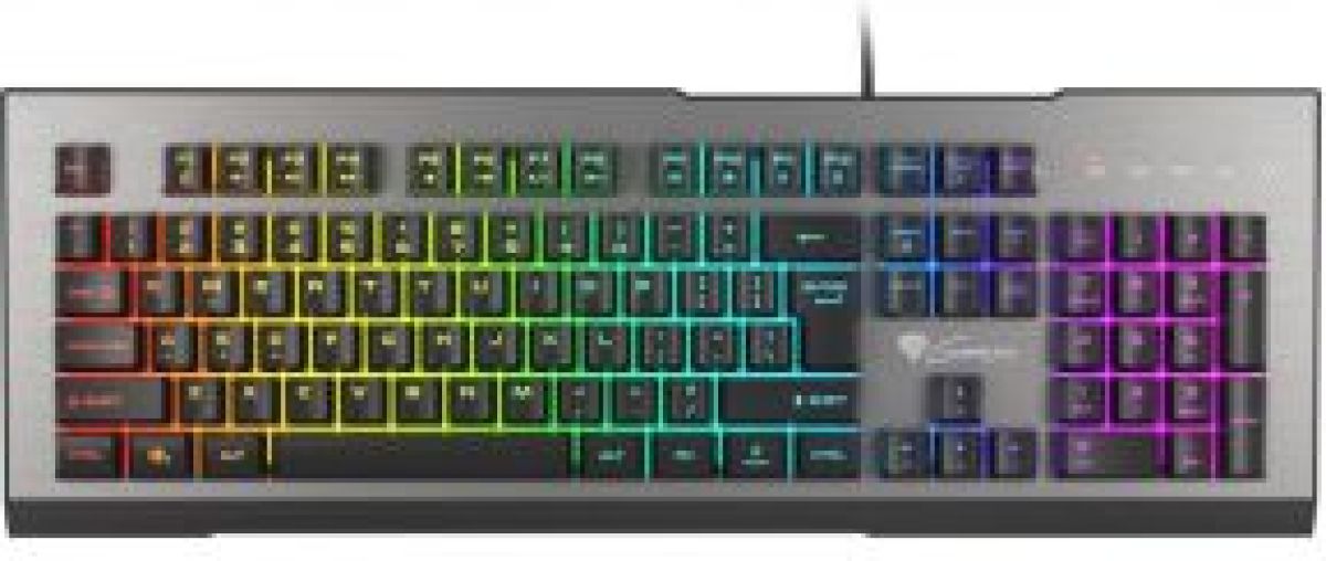 Genesis Rhod 500 RGB toetsenbord USB QWERTY Amerikaans Engels Zwart, Zilver