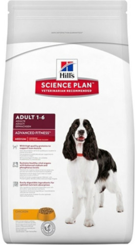 4x Hill's Canine Adult Medium Kip 2,5 kg