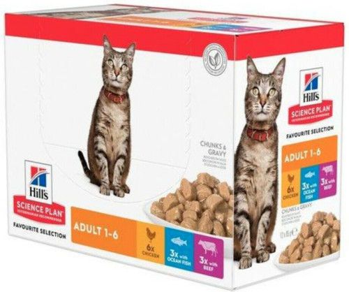 4x Hill's Feline Adult Multipack Classic Selection 1020 gr