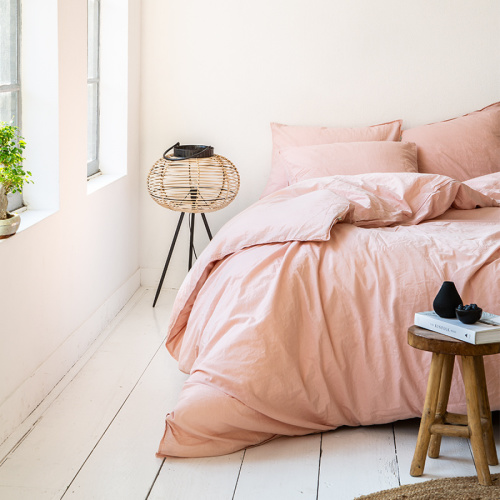 Manilla Stone Washed - Roze 1-persoons (140 x 200/220 cm + 1 kussensloop)
