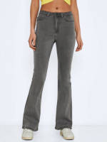NOISY MAY high waist flared jeans light grey denim