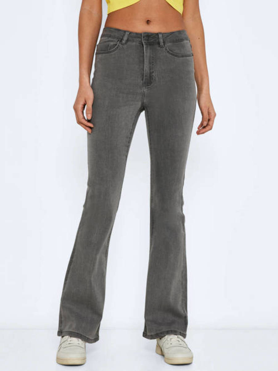 NOISY MAY high waist flared jeans light grey denim