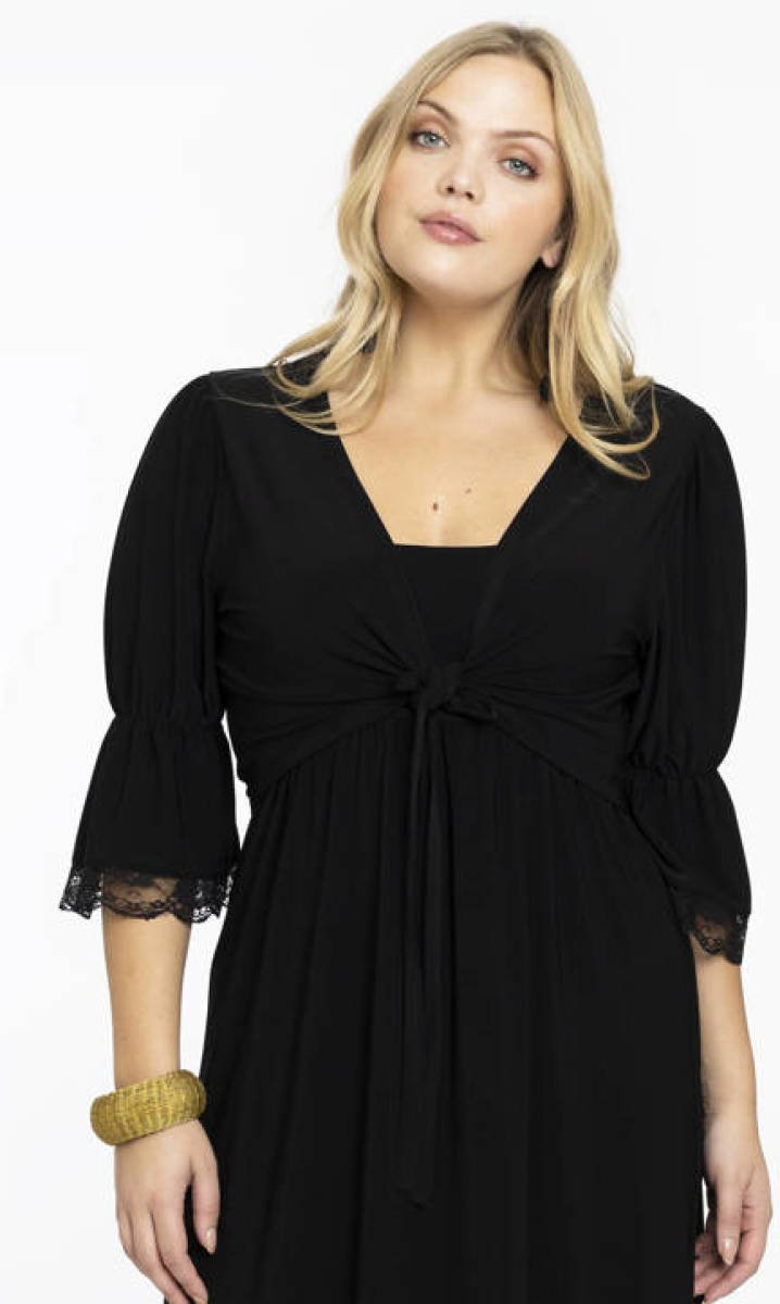 Yoek bolero DOLCE van travelstof zwart