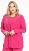 Yoek blazer DOLCE van travelstof fuchsia