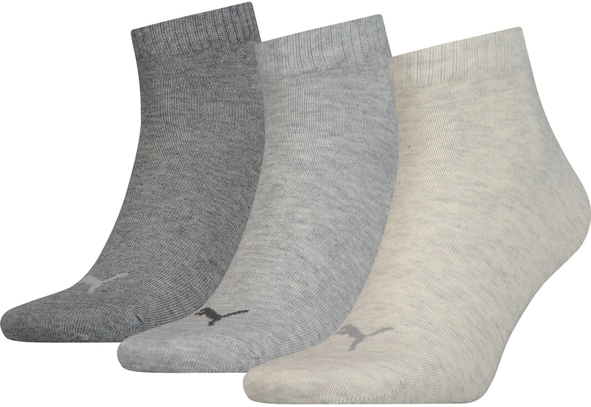 Puma sportsokken - set van 3 antraciet/grijs/lichtgrijs