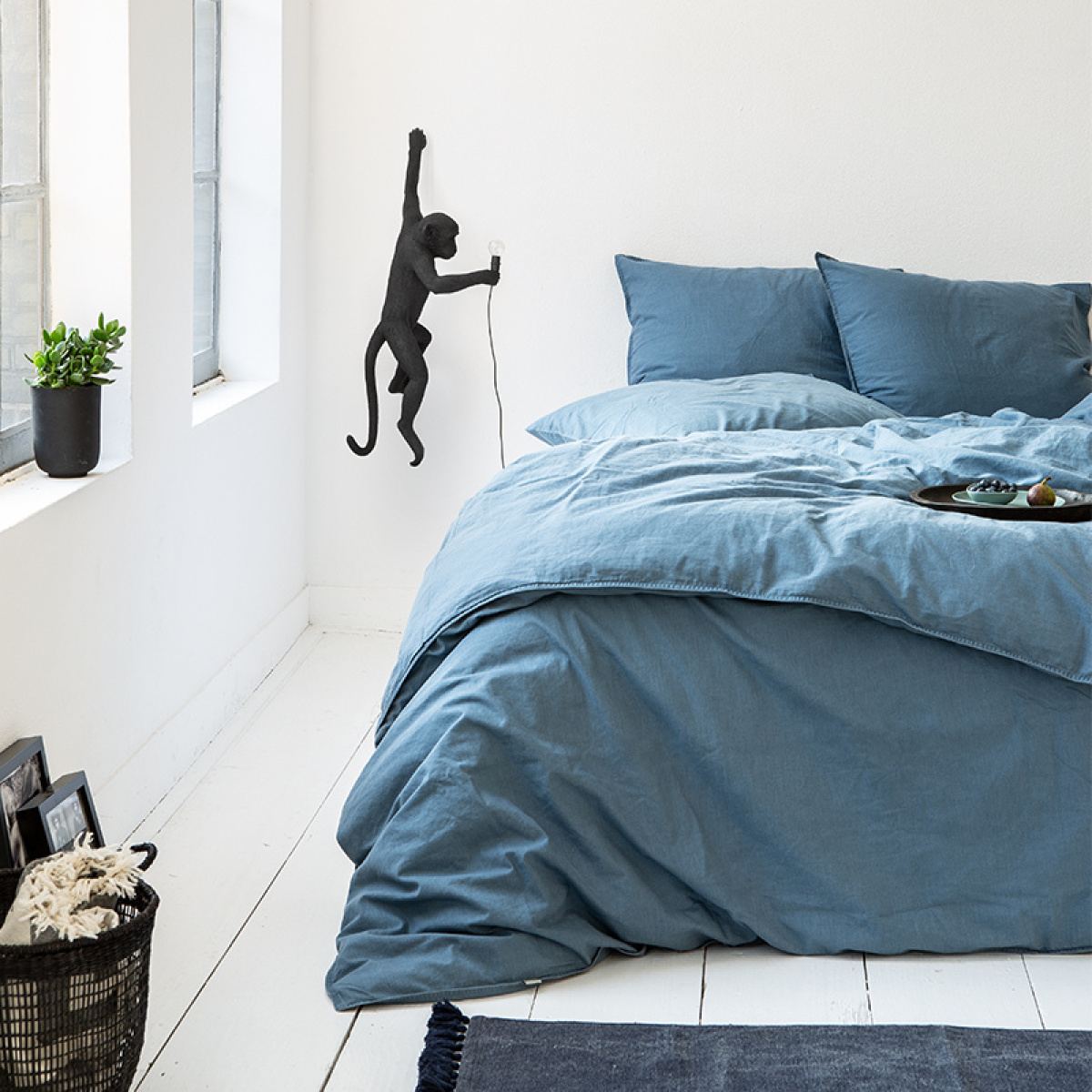 Manilla Stone Washed - Blauw Lits-jumeaux (240 x 200/220 cm + 2 kussenslopen)