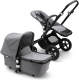 Bugaboo Cameleon 3 Plus kinderwagen/stoel/reiswieg, zwart frame/gemȇleerd grijze stof/gemȇleerd grijze zonnekap