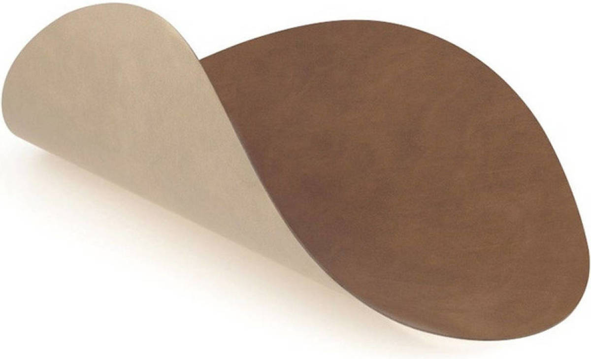 LIND DNA Placemat Leer Nupo Bruin Zand (37x44 cm)