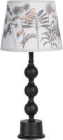 Tafellamp - Ø 22*49 Cm E27/max 1*60w - Zwart - Keramiek - Rond - Blaadjes - Clayre & Eef - 6lmc0024