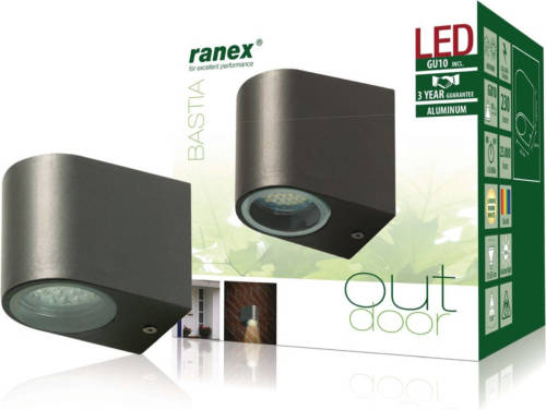 Ranex Led-wandlamp 3 W Grijs 5000.332