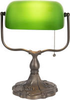 Clayre & Eef Lumilamp Bureaulamp Bankierslamp 5ll-1144gr 27*20*36 Cm 1x E27 / Max