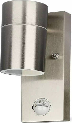 BES LED Led Wandlamp - Wandverlichting - Viron Xinom - Gu10 Fitting - 1-lichts - Rond - Mat Grijs - Rvs