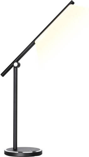 BES LED Led Tafellamp - Aigi Libo - 8w - Usb Oplaadfunctie - Aanpasbare Kleur - Dimbaar - Rechthoek - Mat Zwart - Aluminium