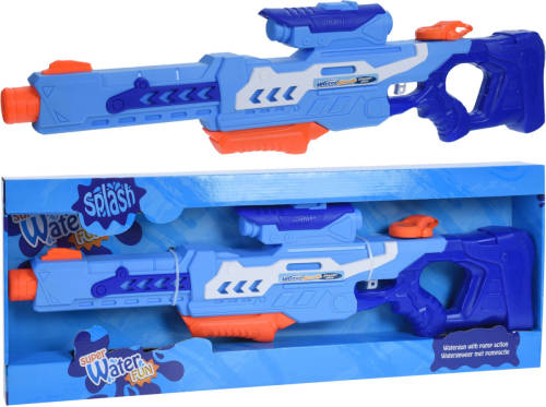 Merkloos 2x Waterpistolen/waterpistool Blauw Van 77 Cm Kinderspeelgoed - Waterspeelgoed Van Kunststof - Grote Waterpistolen