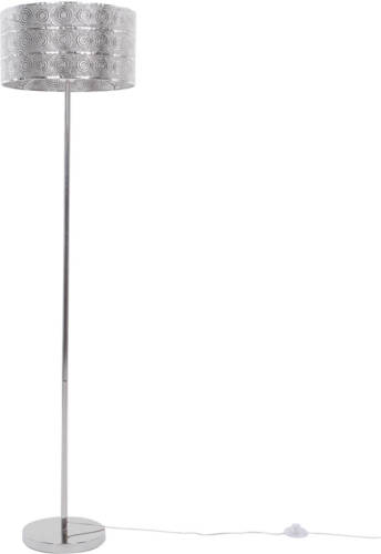 Beliani Nuon Staande Lamp Verchroomd Metaal 39 X 39 Cm