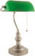 Clayre & Eef Bankierslamp Nikkel Kleur Groen Glas 40 X ø 27 Cm E27 Max 40 - Groen, Koper - Glas, Metaal