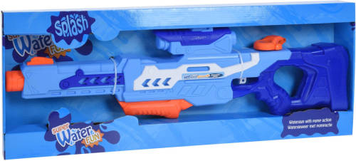 Merkloos 1x Waterpistolen/waterpistool Blauw Van 77 Cm Kinderspeelgoed - Waterspeelgoed Van Kunststof - Grote Waterpistolen