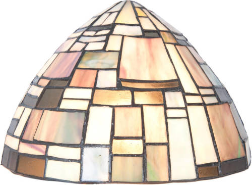 Clayre & Eef Wandlamp Tiffany ø 30x16x18 Cm / E14/40w - Geel, Ivory, Multi Colour - Ijzer, Glas