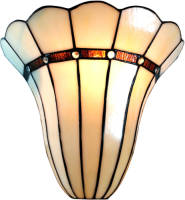 Clayre & Eef Wandlamp Tiffany - 28*18*33 Cm E27/max 1*60w - Creme - Ijzer / Glas - Art Deco - Lumilamp - 5ll-6015