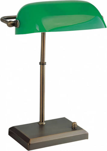 Lamponline Tafellamp Bankers H 37 Cm Brons Groen