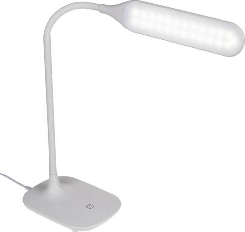 Merkloos Witte Tafellamp/bureaulamp Met Flexibele Arm - Usb - 40 Cm - Kunststof - Leeslamp - Leeslicht