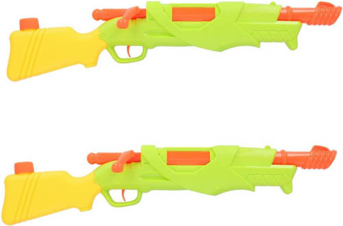 Merkloos 2x Waterpistolen/waterpistool Groen Van 52 Cm Kinderspeelgoed - Waterspeelgoed Van Kunststof - 212 Ml