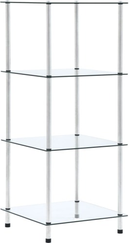 VidaXL Kastje 4-laags 40x40x100 cm gehard glas transparant