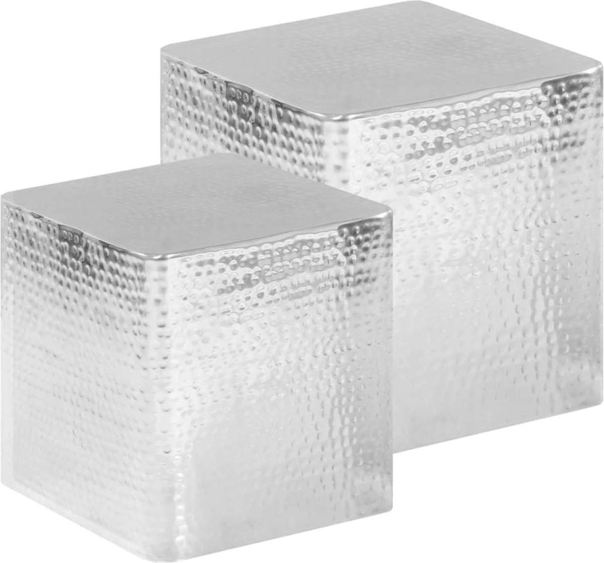 VidaXL Salontafel 2 st aluminium zilver