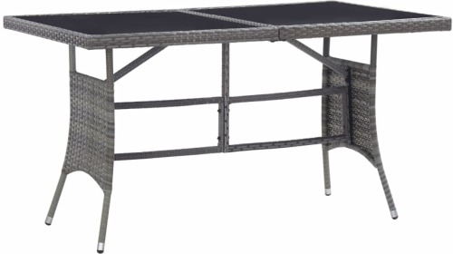 VidaXL Tuintafel 140x80x74 cm poly rattan grijs