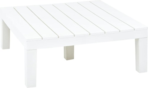 VidaXL Tuintafel 78x78x31 cm kunststof wit