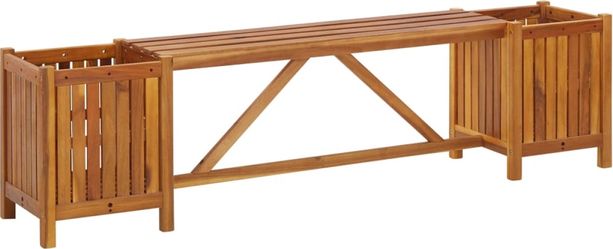 VidaXL Tuinbank met 2 bloembakken 150x30x40 cm massief acaciahout