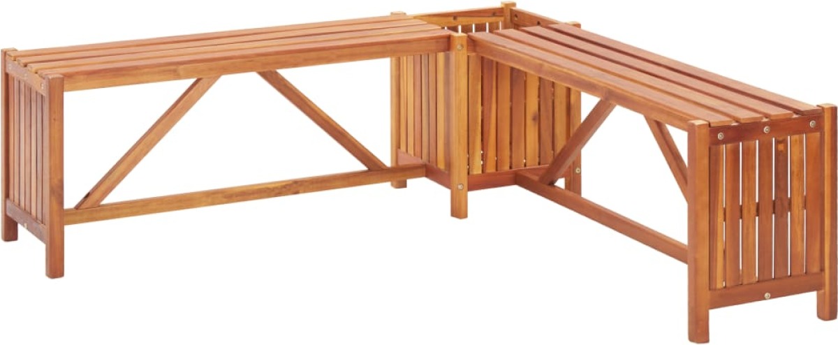 VidaXL Tuinhoekbank met plantenbak 117x117x40 cm massief acaciahout
