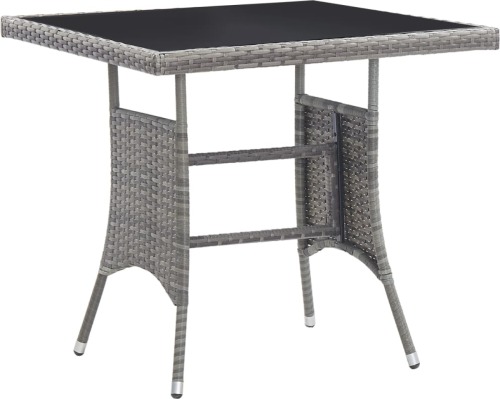 VidaXL Tuintafel 80x80x74 cm poly rattan antraciet