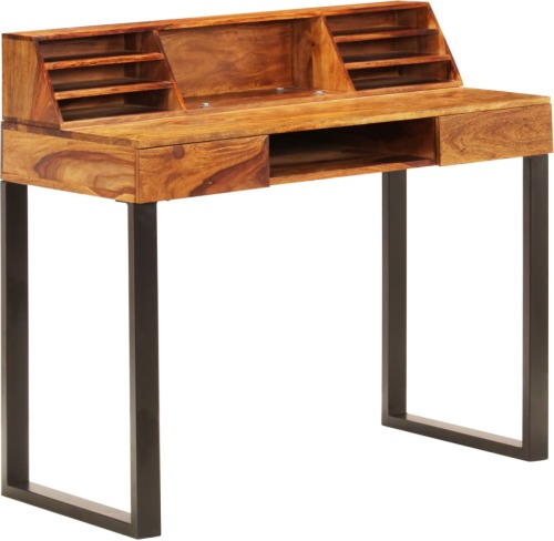 VidaXL Bureau 110x50x94 cm massief sheeshamhout en staal