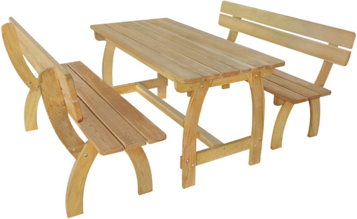 VidaXL Biertafel met 2 banken geïmpregneerd grenenhout