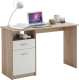 FMD Bureau met 1 lade 123x50x76,5 cm eikenkleurig en wit