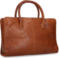 Manfield leren handtas cognac