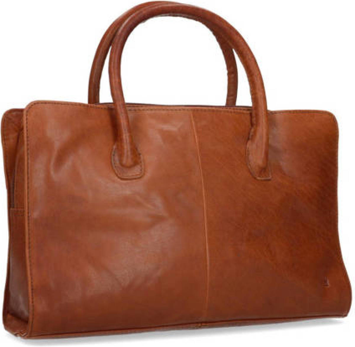 Manfield leren handtas cognac