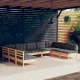 VidaXL 3097174 9 Piece Garden Lounge Set with Grey Cushions Solid Pinewood (806633+806645+806651x3)